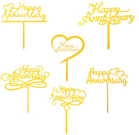 6 Pcs Happy Birthday Cake Toppers Golden Cake Top Decoration Side Decor Banner Sign Acrylic Caketopper Inserts Mirror Cake Decorating Supplies for Party Anniversary Desserts Pastries | Side Decor Banner Sign, Acrylic Caketopper Inserts, Mirror Cake Decorating Supplies, for Party Anniversary, Desserts Pastries