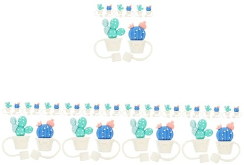 MAGICLULU 5 Juegos De Tapas Para Pajitas De Cactus Tapas Para Pajitas as Para Decoración Para Un Estilo Único De Pajita 8 Piezas X 5
