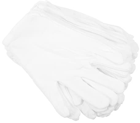 Cotton Gloves 12 Pairs Elastic Breathable Hand Covers White