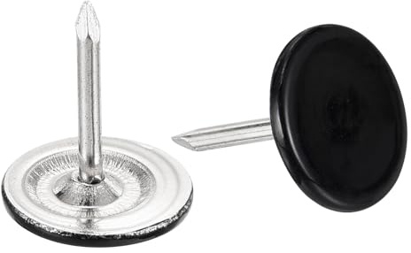 QUARKZMAN 80 Stück Reißzwecken Schwarz, 11mmx13mm Flachkopf Pinnwandnadeln Dekorative Möbelnägel Daumennagel Reißnägel für Ziernägel, Zuhause, Büro, Wandbehäng, Möbel Sofa Kopfteile