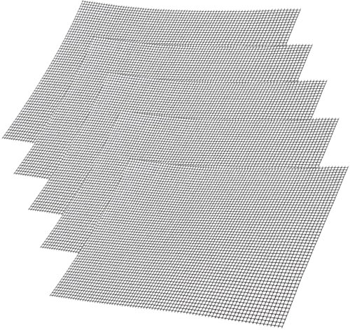 5 Stück Grillmatten set, Gitter Grillmatte Antihaftbeschichtet, 42 x 36 cm Teflon Netz Grillmatte, Wiederverwendbar, BBQ Grillmatte für Gasgrill, Holzkohle, Elektrogrill, Backofen, Kochen