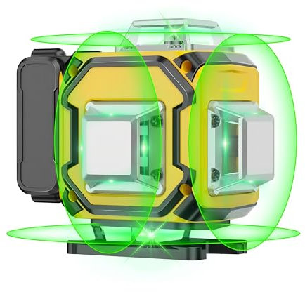 Livella Laser Autolivellante 16 Linee, 4 X 360 °Livello Laser Autolivellante Verde, 2 x Batterie, Autolivellante, Supporto rotante, Telecomando Cabina di rilevamento