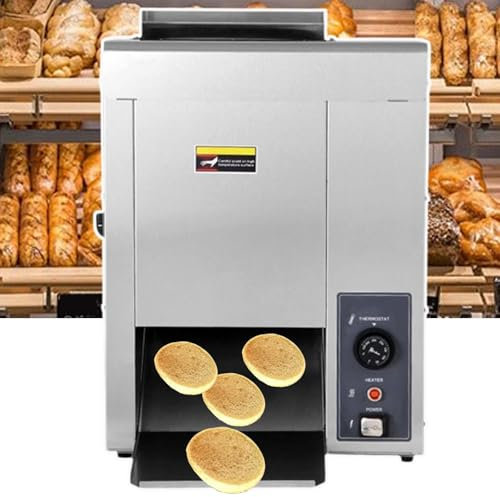 lealovengzh Grille-Pain Automatique à ChaîNe Commerciale 2000W avec ContrôLe TempéRature (50-300°C)-Machine à Hamburger Verticale Acier Inoxydable pour Restaurants Restauration Rapide Silver