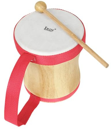 JOINPAYA Handtrommel Mit Schlägel Tragbares Perkussionsinstrument Aus Holz Und Schaffell Für Junge Mädchen Und Erwachsene Rhythmusinstrument Für Musikalische Entwicklung