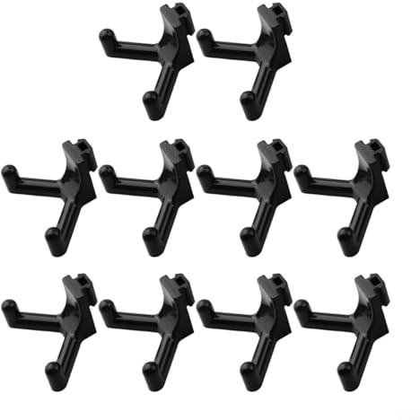 VRTYVEYBB Plastic Tool Hooks for Vertical Siding Sheds Storage Organizer ABS Material Shovel Rake Wrench Holder Garden Garage Workshop Tool Shed Accessory Black, Vertical Siding Hooks(10pcs)