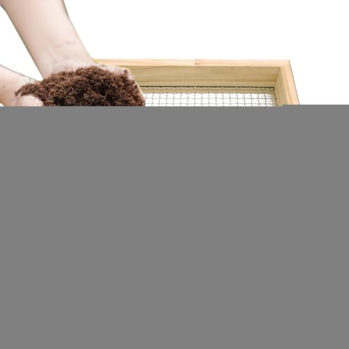 Chaies Earth Sieve, Hand Sieve for Rocks and Soil, Solid Sieve for Soil and Compost, Heavy Duty Metal Canvas for Gardening Work