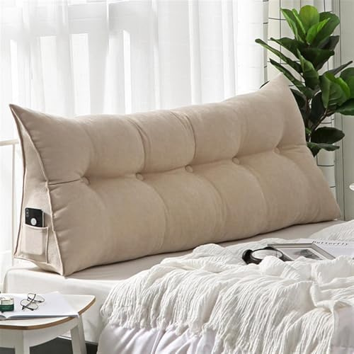Almohada triangular para cabecero con funda extraíble, cojín de posicionamiento en forma de cuña para cama o sofá, 60 x 50 x 20 cm, ideal para comodidad y apoyo en el dormitorio
