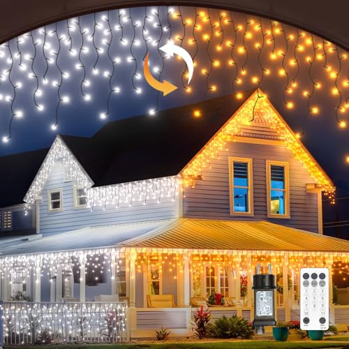 JVURICE® Lichterkette Außen 10M+5M 400 LED Lichterkette Eisregen Außen Weihnachtsbaum Innen Weihnachtsdeko Lichtervorhang Aussen kaltweiß warmweiß Lichterkette Für Party Weihnachten Deko