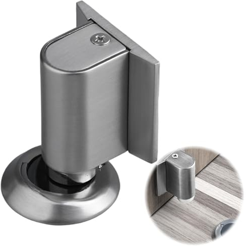 BOUFEIDA Magnetischer Türstopper, Türstopper Boden Kleben, Tür Stopper Boden Ohne Bohren, Verstellbares Magnetisches Türschloss Winddichte SilentTür Absaugung für Verschiedene Türtypen, Nickel