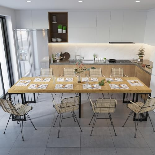 Lasageldar 118 Space Saving Wood Extendable Dining Table for 10