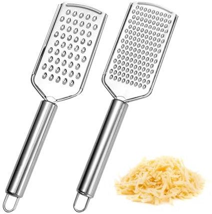 2Pcs Cheese Grater,Thickened Stainless Steel Zester Grater, Handheld Parmesan Cheese Lemon Citrus Zester for Chocolate Ginger Carrots