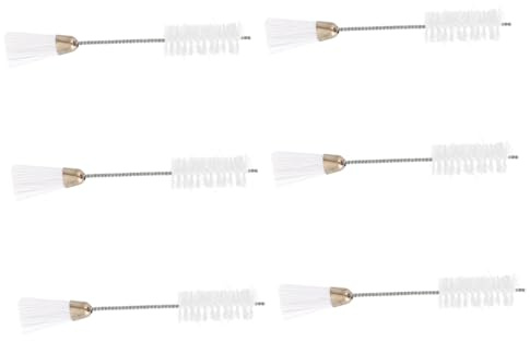 HIAKDOFT 6pcs Double-Ended Sewing Machine Brush for Home Cleaner Tools Nylon Bristle Cleaning Brushes for Lint Bobbin Case Tiny Slots and Reach Areas