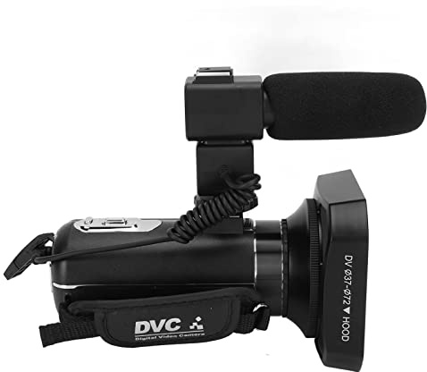 KIMISS Videocamera 4K per Ragazzi con Telecomando, Digitale 18X, Microfono Esterno, Paraluce e Connessione WiFi Videoregistratore Digitale HD per Principianti