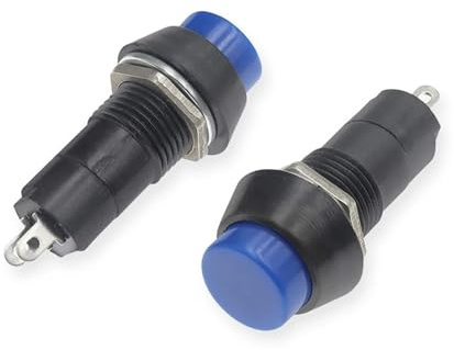 Generisch 10 Stück PBS-11A Runder, selbstverriegelnder, kleiner, wasserdichter Druckknopfschalter, 12 mm, 1 A, 250 V AC, Mutterbefestigung, for Wasserspender(K104c030-Blue)