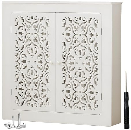 L50cm-100cm Cache-radiateur Chauffage Moderne, MDF Laqué Blanc Couvercle de Radiateur, Tablette Couverture de Chauffage avec 2 Portes pour Salon Chambre(L70xH80xW20cm)