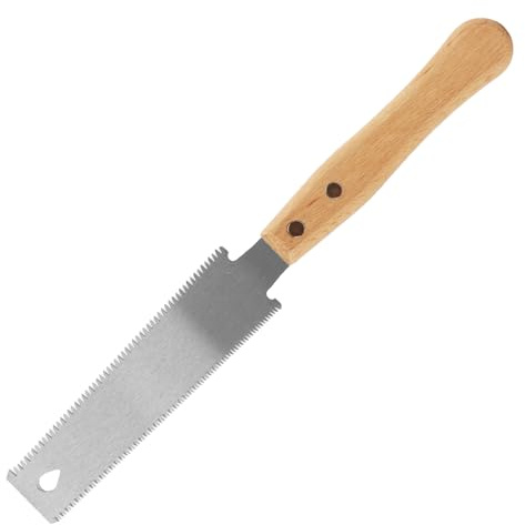 Small Japanese Hand Saw for Fine Cutting Wood, Double Edged Pull Blade 14/17 TPI, SK5 Wood Cutter with Beech Handle, Japanese Saws for Woodworking, Precision Wooden Cutter Tool for Carpentry and DIY