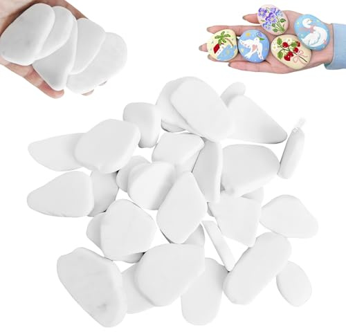 MFUSUL 18 Stück Flache Steine zum Bemalen,5-8 cm Glatte Flusssteine Natursteine,DIY Steine für Bastelarbeiten & Kunstprojekte,Dekosteine für Aquarium,Innen- & Außendekoration