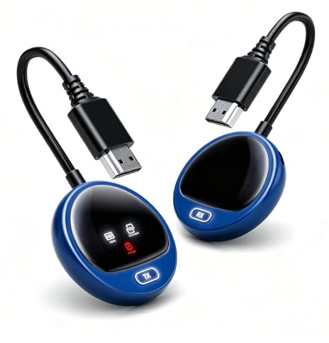 Transmisor y receptor HDMI inalámbrico 4K, pantalla LED, extensor HDMI inalámbrico con chip 2.4G y 5G para transmitir video y audio desde laptop, PC, cámara, caja de cables, PS5 a monitor, proyector