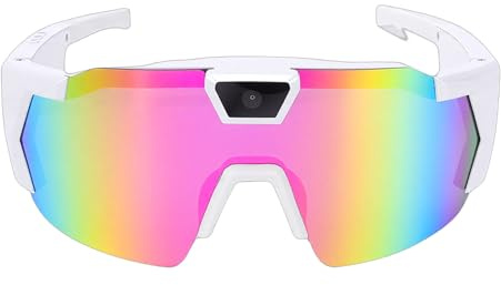 GOWENIC Occhiali Sportivi POV con Fotocamera 1080P 12MP, Occhiali da Sole Sportivi Polarizzati Indossabili con Obiettivo Grandangolare, per Sci, Ciclismo, Escursionismo e attività