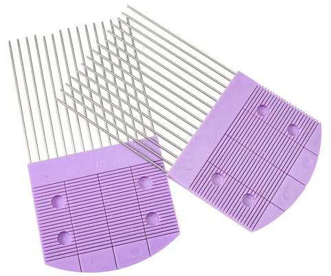 Lurrose Set da 2 Pettini per Quilling in Plastica Viola, Strumenti Fai da Te per Tessitura e Arrotolamento Carta, Accessori per Lavori di Carta Creativi e Decorazioni Artigianali