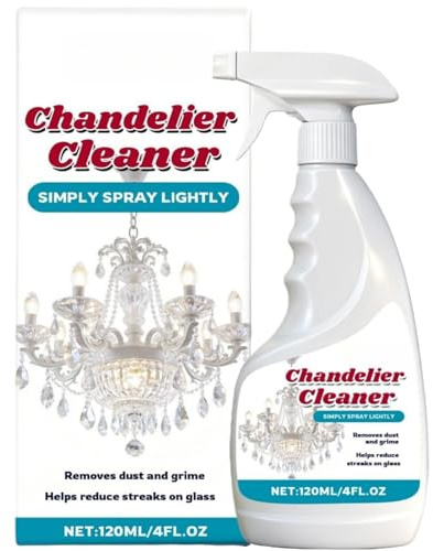 Chandelier Cleaner Spray No Wipe,Glass Cleaner Spray,Dry Cleaning Drip Dry Spray for Crystal, Glass & Mirror, Safe Formula for Lighting Fixtures, Crystal for Lighting Fixtures,Helps Loosen Dirt