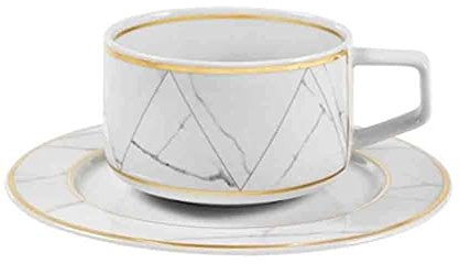 Vista Alegre - Juego de 4 tazas de té y platillo de porcelana Carrara