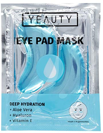 YEAUTY DEEP HYDRATION EYE PAD MASK, feuchtigkeitsspendende Augenpads mit Aloe Vera, Hyaluron und Vitamin E gegen trockene und spröde Haut, für eine optimal durchfeuchtete Augenpartie, 1x 2 Stück