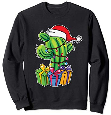 Cactus Árbol de Navidad Luces de Navidad Navidad Santa Mexic Sudadera