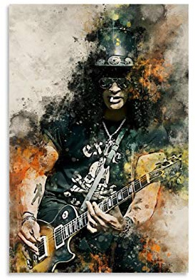 DSGFR Slash 6 Musiker-Gitarristen-Poster, dekoratives Gemälde, Leinwand, Wandkunst, Wohnzimmer, Poster, Schlafzimmer, Gemälde, 60 x 90 cm