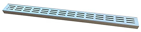 Trobak Entwässerungsrinne Edelstahl 1 Meter superflach Rost Längsschlitzdesign, System 35/80
