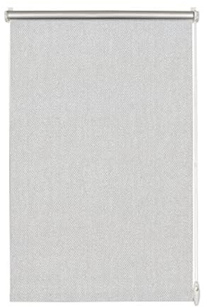 GARDINIA EASYFIX Rollo mit Thermo-Rückseite zum Klemmen oder Kleben, Verdunklungsrollo ohne Bohren, Hitzeschutz, Energiesparend, Grau gepunktet, 120 x 150 cm (BxH)