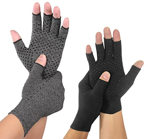 LdawyDE Guantes Sin Dedos, 2 Pares Guantes Invierno Sin Dedos, Mejorar la Capacidad de Agarre, Proteger las Palmas, Adecuado para Montar y Hacer Ejercicio
