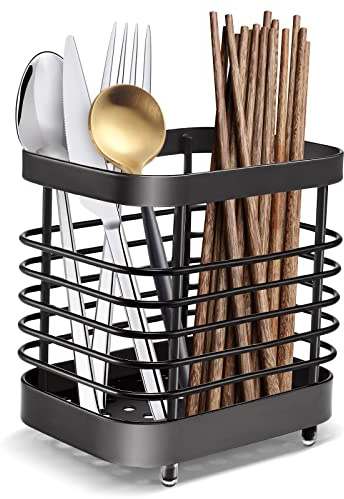 Cliplanyard Cutlery drainer, Stainless Steel Cutlery Storage Rack, Anti-Rust Sink Tidy Cutlery Drainer, Kitchen Utensil Holder for Knife Fork Chopsticks Storage Space saving Utensil Rack (01)