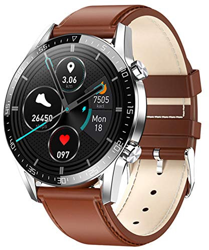 QESTO ASD Watch Men's 24-Hour Continuous Temperature Monitor IP68 ECG PPG BP Heart Rate Fitness Tracker Sports Smart Watch(B)