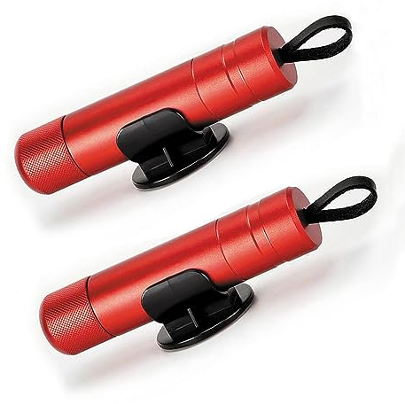 ACEBON 2 Pack Car Safety Hammer & Seat Belt Cutter – Emergency Window Breaker and Vehicle Escape Tool for Quick Car Escape, Compact Life-Saving Tool with Mounting Strap