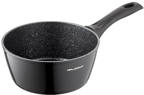 FLORINA Aluminium Stieltopf (1,7 l) 18 cm I Kasserolle MAGNUM I Antihaftbeschichtet I Topf mit Softtouch Griffen I Kleiner Milchtopf mit hohem Rand I Für alle Herdarten & Induktion