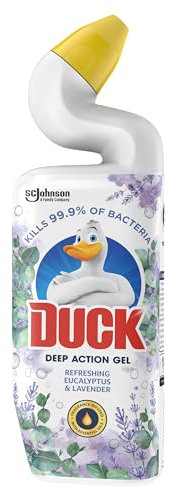 Duck Deep Action Gel Toilet Cleaner Liquid, Removes Limescale, Long Lasting Fragrance, Eucalyptus & Lavender, 750ml