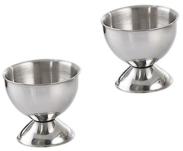 OUNONA 2pcs Stainless Steel Egg Tray Holder Boiled Egg Stand for Kitchen Breakfast Brunch Small