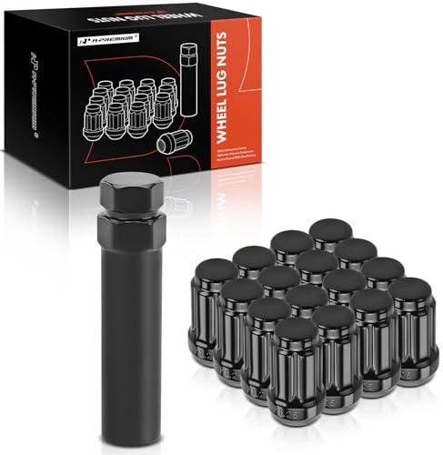 A-Premium 16-PC M12 x 1.25 Wheel Lug Nut w/Socket Key fits Arctic Cat Vehicles Compatible with Kawasaki Mule 2510/Mule 3000/Mule 3010/Mule 4000, Yamaha Viking 700/Viking Vi/Wolverine, Front & Rear