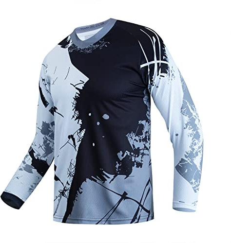 Child Cycling Jersey Kid Bicycle Mountain Bike Jersey Shirt for Boys Girls Children Element Racewear powersports Jerseys Gray L