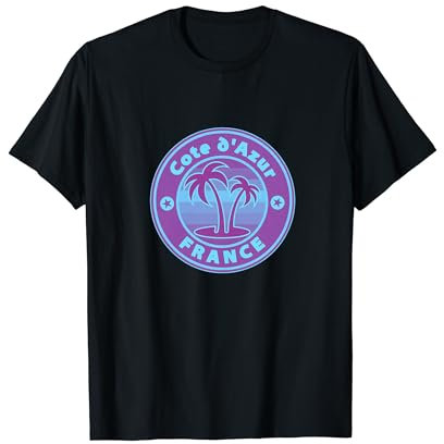 Cote d'Azur Frankreich Strand Palme Urlaub Surfer Fun Sonne T-Shirt