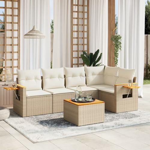 Festnight Balkon Lounge Rattan mit Stauraum Gartenlounge Klein Sofa Balkon Ecklounge Rattansofa Sitzecke Balkon Klein Gartensofa Ecksofa Garten Lounge Sofa Outdoor Balkonmöbel Couch Gartenmöbel