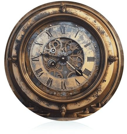 Schneideblock, Steampunk-Uhr, Glasschneidebretter, runde Schneidematte, tragbare Schneidematten für Küchenzubehör, leicht zu reinigen