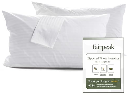 Fairpeak Kissenbezüge mit Reißverschluss, Oeko-TEX, Größe L, 2er-Pack | OEKO-TEX-zertifizierte Kissenbezüge aus 100 % Polyester, Größe L, 2er-Pack, mit Reißverschluss, maschinenwaschbar.