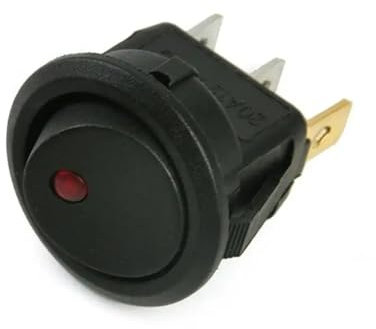 Interrupteur Lève-Vitre Interrupteur À Bascule Rond Marche/arrêt SPST pour KCD1 20A 12V 220V, Lumière À Points LED, pour Voiture Et Bateau Commutateur Fenêtre(Rouge,220V)