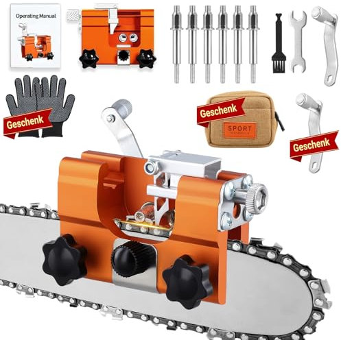 [Neues Upgrade]KettensäGe SchäRfgerä KettensäGenschäRfer Handkurbeln Kit Mit 6 SchäRfköPfen KettensäGen FüR 8–22 Zoll SäGekettenschäRfer-ZubehöR FüR Lumberjack, Gardener, Diy Craftsman