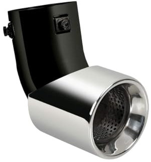 Auspuffblende verstellbar 90mm rund für gekrümmte gebogene geknickte Auspuffrohre 40-65mm verstellbar