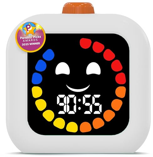 Minuteur Enfant Visuel Digital, Rituels Apaisants & Transitions | Rechargeable 99 Min Horloge, Chronomètre, Réveil - Timer Silencieux et Réglable pour Salle de Classe, Maison, Thérapie