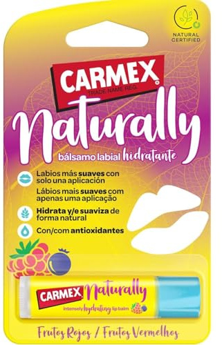 Carmex Moisturising Lip Balm Feuchtigkeitsspendender und schützender Lippenbalsam für trockene und rissige Lippen mit Sonnenschutz (1 Stück, Beeren)