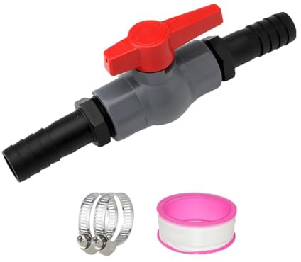 SENRISE Shut-off Valve, PVC Ball Valve with 32mm Hose Nozzles, Internal Thread Shut-off Valve for Home Gardens Pools Piping Systems, Type A